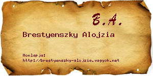 Brestyenszky Alojzia névjegykártya